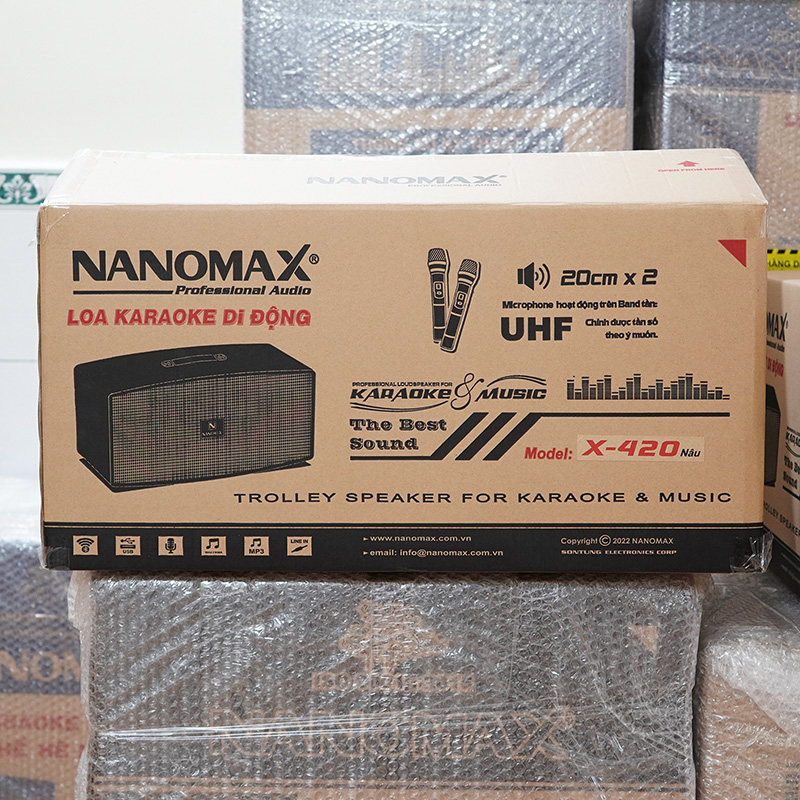 Loa karaoke xách tay Nanomax X-420 nâu 9