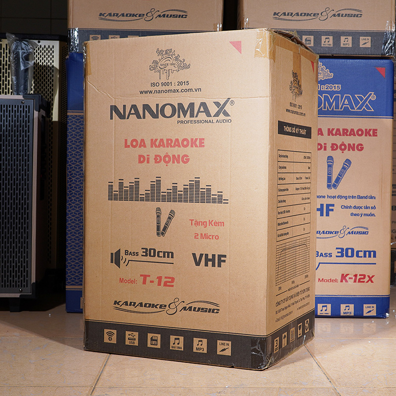 Loa karaoke mini nanomax t-12 lưới xám 13